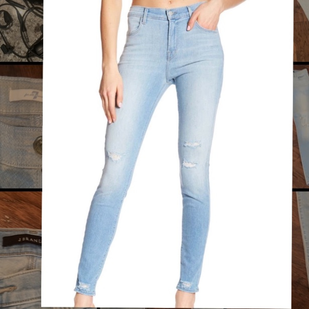 Barely worn light-denim skinny jeans with holes. - Picture 6 of 6